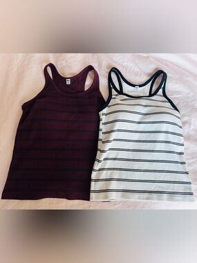 Two Pieces Uniqlo Racer Back Bra Top | Striped
